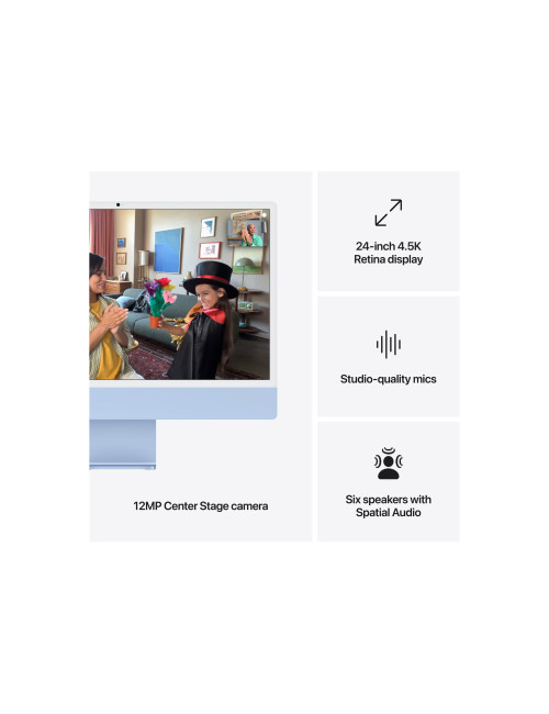 Apple iMac 24 4.5K Retina, Apple M4 10C CPU, 10C GPU/16GB/256GB SSD/Blue/INT | Apple