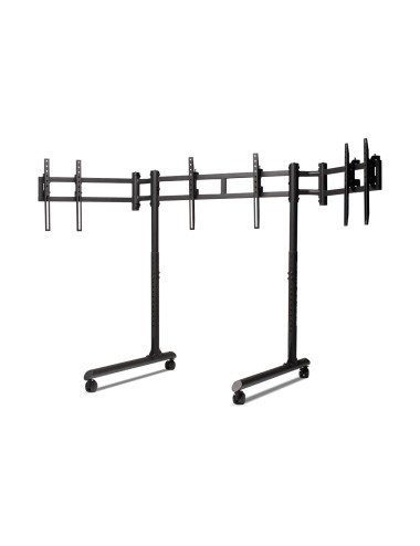 Next Level Racing Floor stand | Round Tube Freestanding Single Monitor Stand | Up to 3x43 " | Height adjustment, Tilt | Maximum 