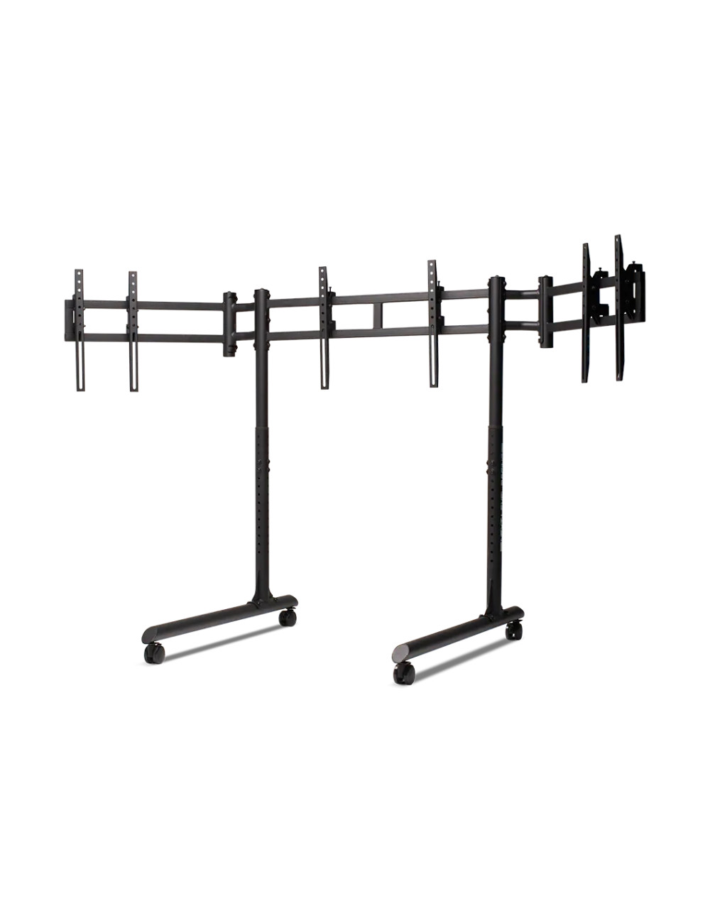 Next Level Racing Floor stand | Round Tube Freestanding Single Monitor Stand | Up to 3x43 " | Height adjustment, Tilt | Maximum 