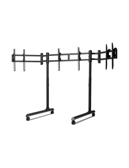 Next Level Racing Floor stand | Round Tube Freestanding Single Monitor Stand | Up to 3x43 " | Height adjustment, Tilt | Maximum 