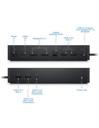 DELL Renewed Dock UD22 130W (PD96W) Used incl. PSU