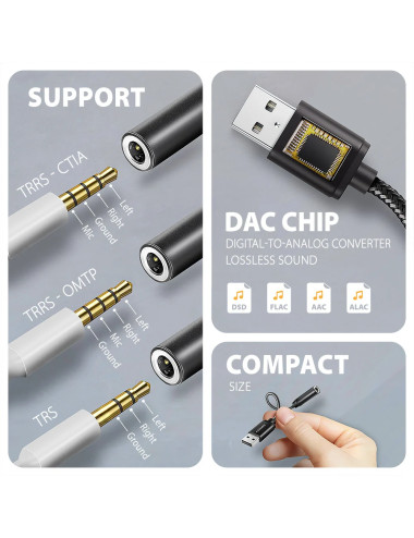 AXAGON ADA-HA USB-A Hi-Res DAC audio adapter