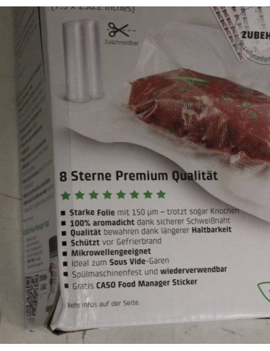 SALE OUT. Caso Roll for Vacuum sealer 20x600cm | Caso | Foil rolls | 01221 | 2 units | Dimensions (W x L) 20 x 600 cm | Transpar