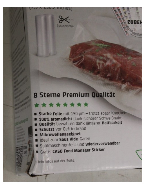 SALE OUT. Caso Roll for Vacuum sealer 20x600cm | Caso | Foil rolls | 01221 | 2 units | Dimensions (W x L) 20 x 600 cm | Transpar
