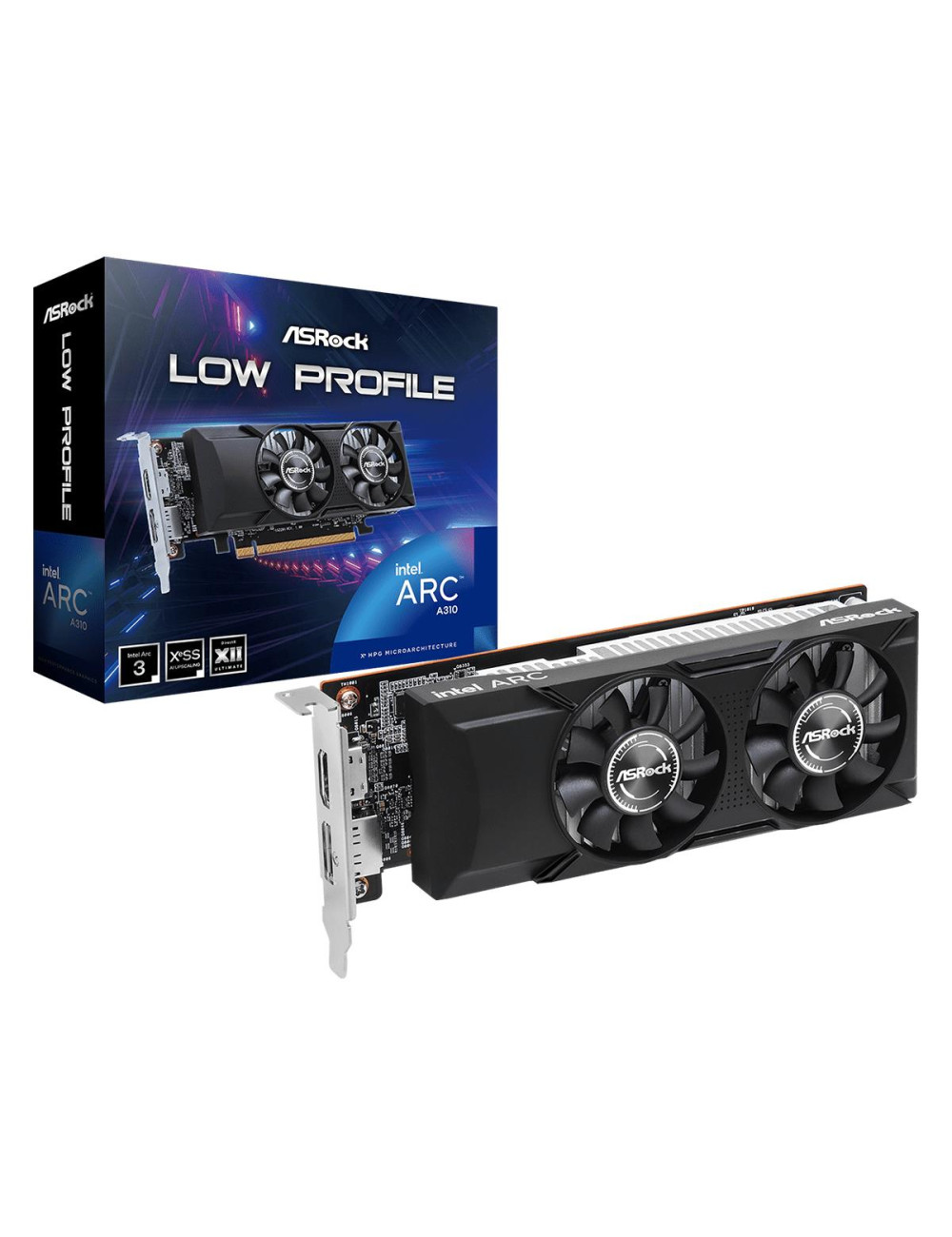 Graphics Card|ASROCK|Intel|Arc A310|2000 MHz|4 GB|GDDR6|64 bit|PCI Express x8 4.0|Active|A310LP4G