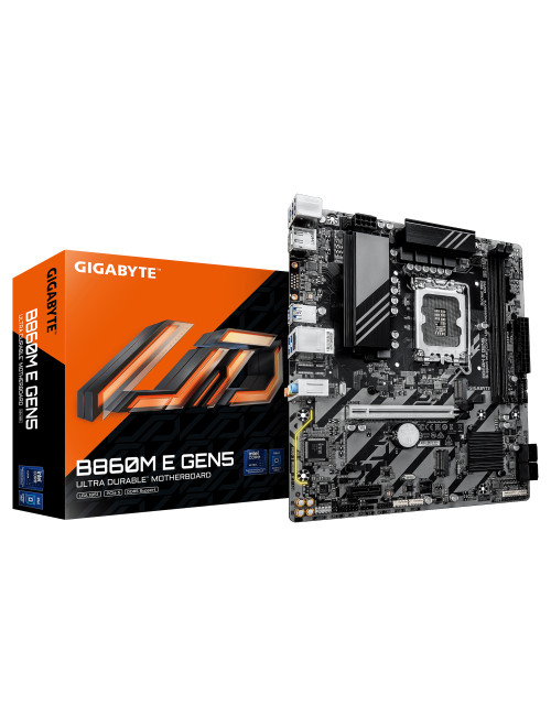 Gigabyte B860M E GEN5 | Processor family Intel | Processor socket LGA1851 | DDR5 | Number of SATA connectors 4 | Supported hard 