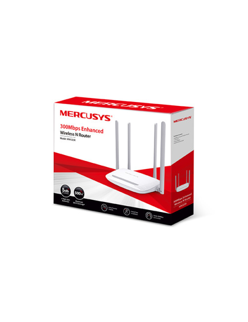 Mercusys Enhanced Wireless N Router MW325R 802.11n, 300 Mbit/s, 10/100 Mbit/s, Ethernet LAN (RJ-45) ports 3, Antenna type 4xFixe