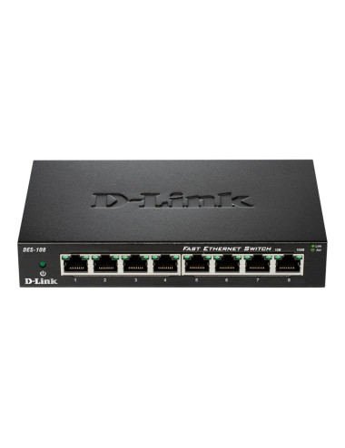 D-Link | Ethernet Switch | DES-108/E | Unmanaged | Desktop | 10/100 Mbps (RJ-45) ports quantity 8 | 60 month(s)
