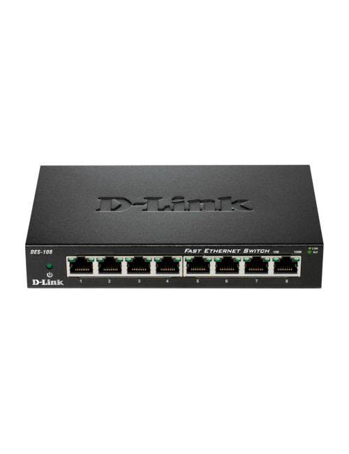 D-Link | Ethernet Switch | DES-108/E | Unmanaged | Desktop | 10/100 Mbps (RJ-45) ports quantity 8 | 60 month(s)