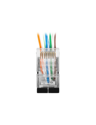 Lanberg | RJ45 CAT.6 FTP Plug 8P8C PASS Through Type, 100 pcs | PLS-6000EZ | Transparent