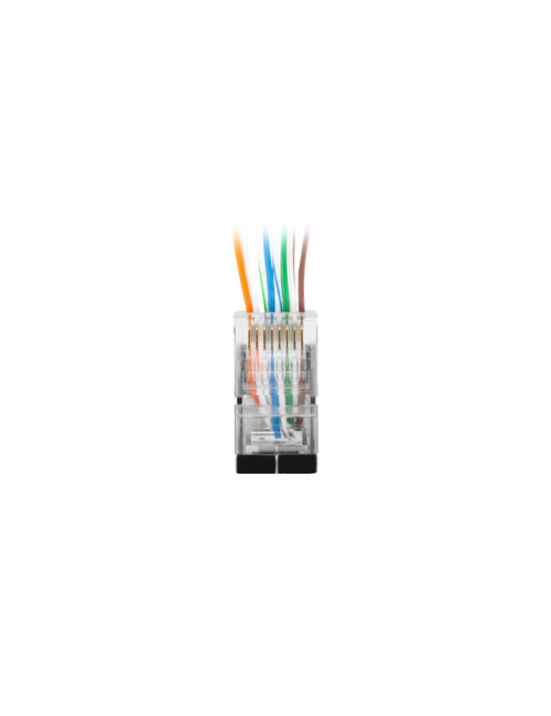 Lanberg | RJ45 CAT.6 FTP Plug 8P8C PASS Through Type, 100 pcs | PLS-6000EZ | Transparent