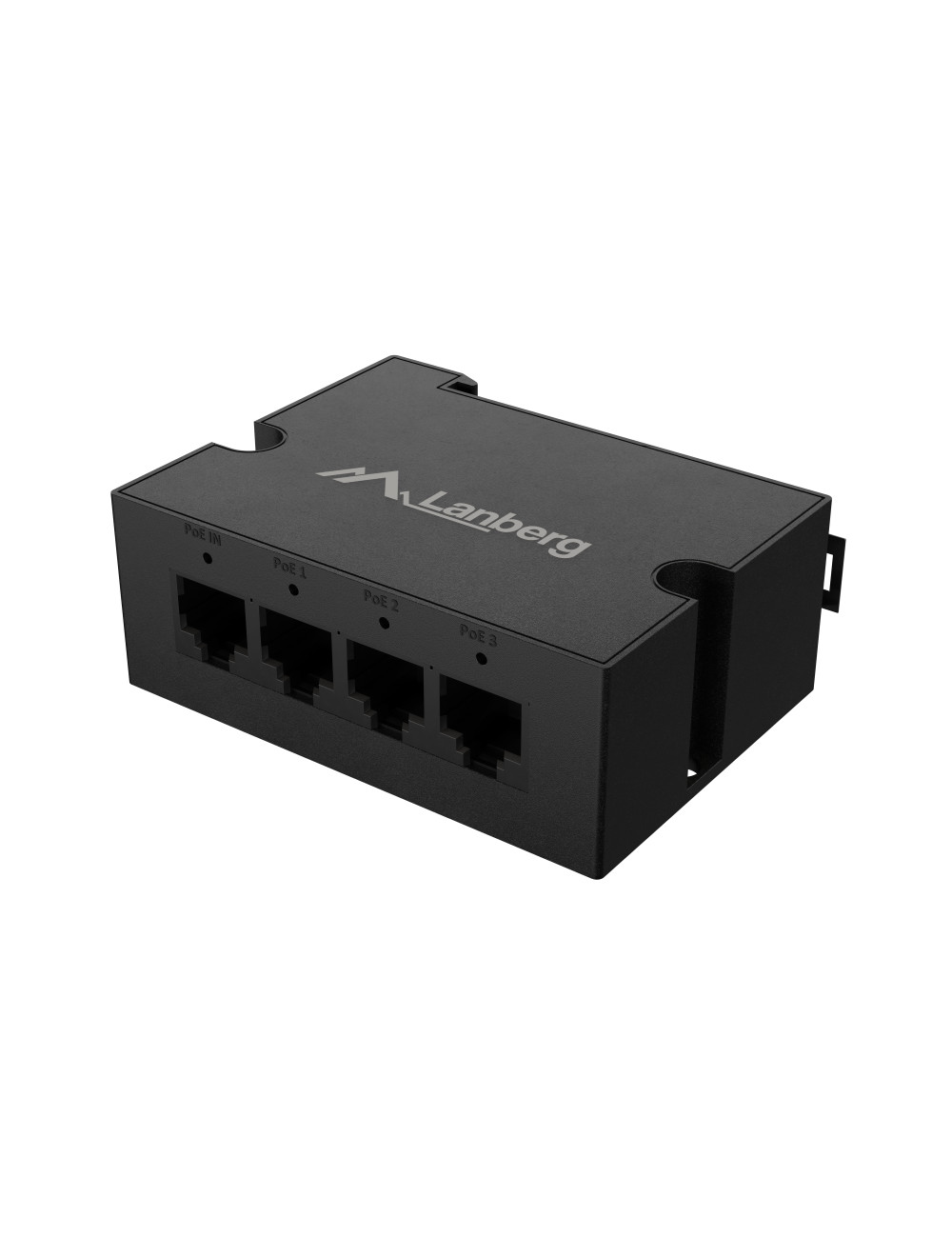 Lanberg Switch PoE Extender 1xIn 3xOut Gigabit Ethernet Din Rail BT 90W metal clips | DIN-GE4-BT-90W