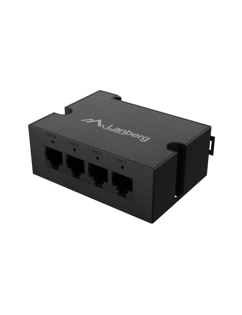 Lanberg Switch PoE Extender 1xIn 3xOut Gigabit Ethernet Din Rail BT 90W metal clips | DIN-GE4-BT-90W