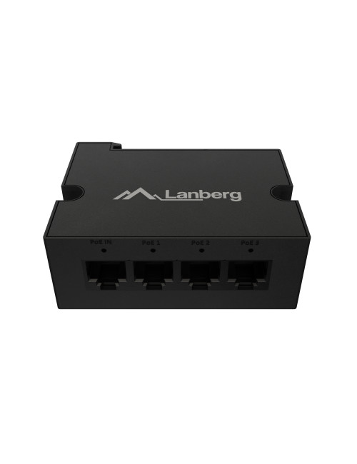 Lanberg Switch PoE Extender 1xIn 3xOut Gigabit Ethernet Din Rail BT 90W metal clips | DIN-GE4-BT-90W