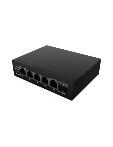 Lanberg Switch PoE 1xBT 3xAT SFP/ETH Din Unmanagment Fast Ethernet | ILFE-4P-1GE-1S-90