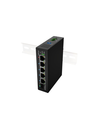 Lanberg Switch PoE 1xBT 3xAT SFP/ETH Din Unmanagment Fast Ethernet | ILFE-4P-1GE-1S-90