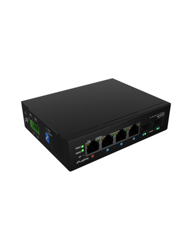 Lanberg Switch Light IndustrialPoE 1xBT 3xAT 2xSFP Din Unmanagment Gigabit Ethernet | ILGE-4P-2S-90 | Unmanaged