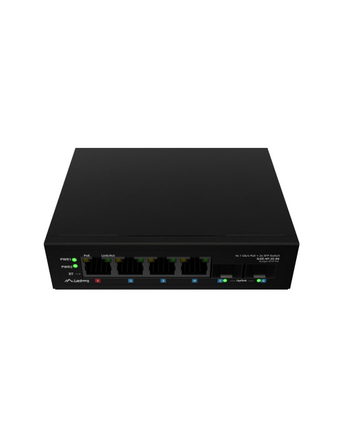 Lanberg Switch Light IndustrialPoE 1xBT 3xAT 2xSFP Din Unmanagment Gigabit Ethernet | ILGE-4P-2S-90 | Unmanaged