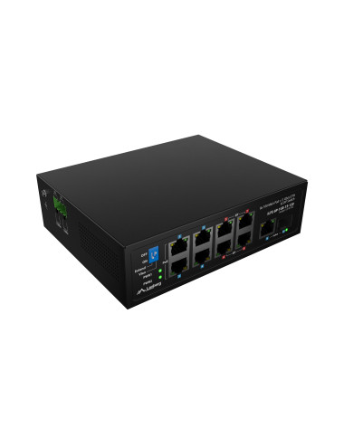 Lanberg Switch PoE 4xBT 4xAT SFP/ETH Din Unmanagment Fast Ethernet | ILFE-8P-1GE-1S-120 | Unmanaged | Din rail, Rack