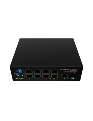 Lanberg Switch PoE 4xBT 4xAT SFP/ETH Din Unmanagment Fast Ethernet | ILFE-8P-1GE-1S-120 | Unmanaged | Din rail, Rack