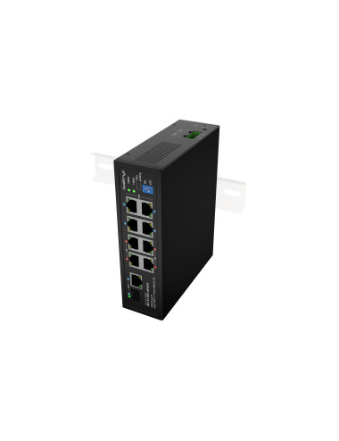 Lanberg Switch PoE 4xBT 4xAT SFP/ETH Din Unmanagment Fast Ethernet | ILFE-8P-1GE-1S-120 | Unmanaged | Din rail, Rack