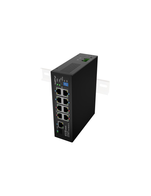 Lanberg Switch PoE 4xBT 4xAT SFP/ETH Din Unmanagment Fast Ethernet | ILFE-8P-1GE-1S-120 | Unmanaged | Din rail, Rack