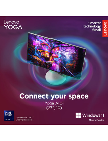 Lenovo Yoga | 27IAH10 | Desktop | AIO | 27 " | Inte Core Ultra 7 | 255H | 16 GB | Soldered LPDDR5x | 1000 GB | Intel Arc 140T GP