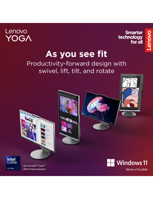 Lenovo Yoga | 27IAH10 | Desktop | AIO | 27 " | Inte Core Ultra 7 | 255H | 16 GB | Soldered LPDDR5x | 1000 GB | Intel Arc 140T GP