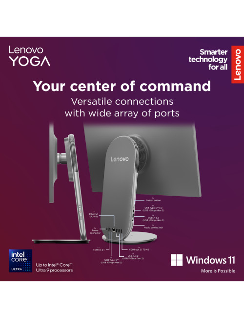 Lenovo Yoga | 27IAH10 | Desktop | AIO | 27 " | Inte Core Ultra 7 | 255H | 16 GB | Soldered LPDDR5x | 1000 GB | Intel Arc 140T GP