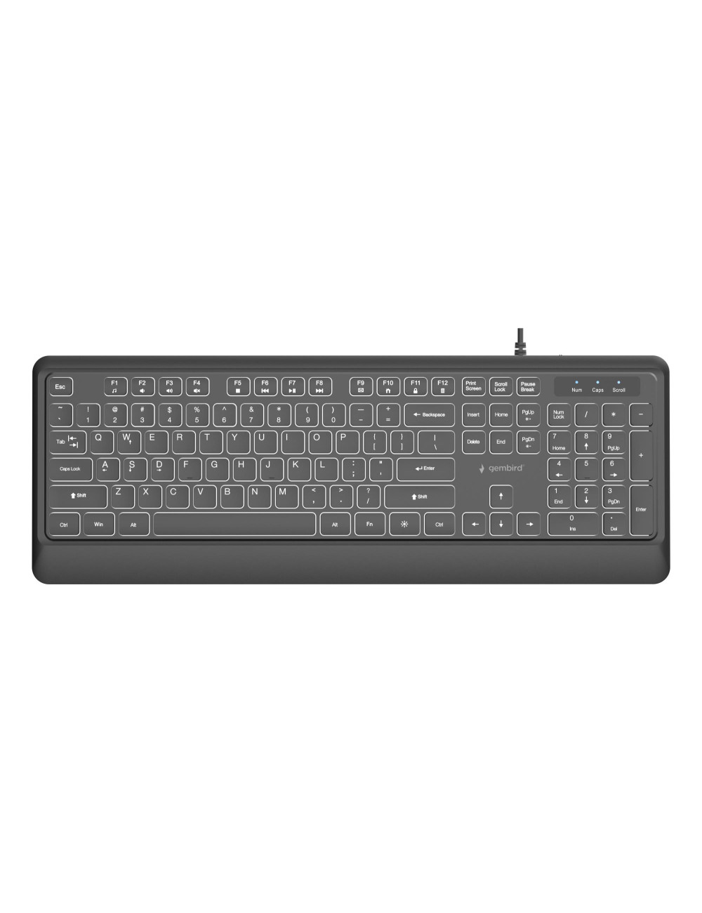 KEYBOARD MULTIMEDIA USB ENG/BLACK KB-UML-04 GEMBIRD