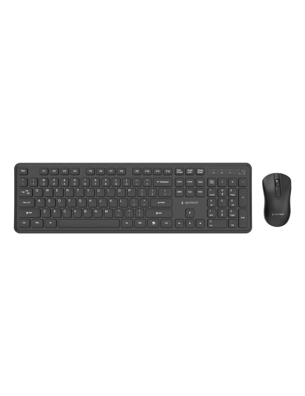 KEYBOARD +MOUSE WRL ENG/BK KBS-WPS-01 GEMBIRD