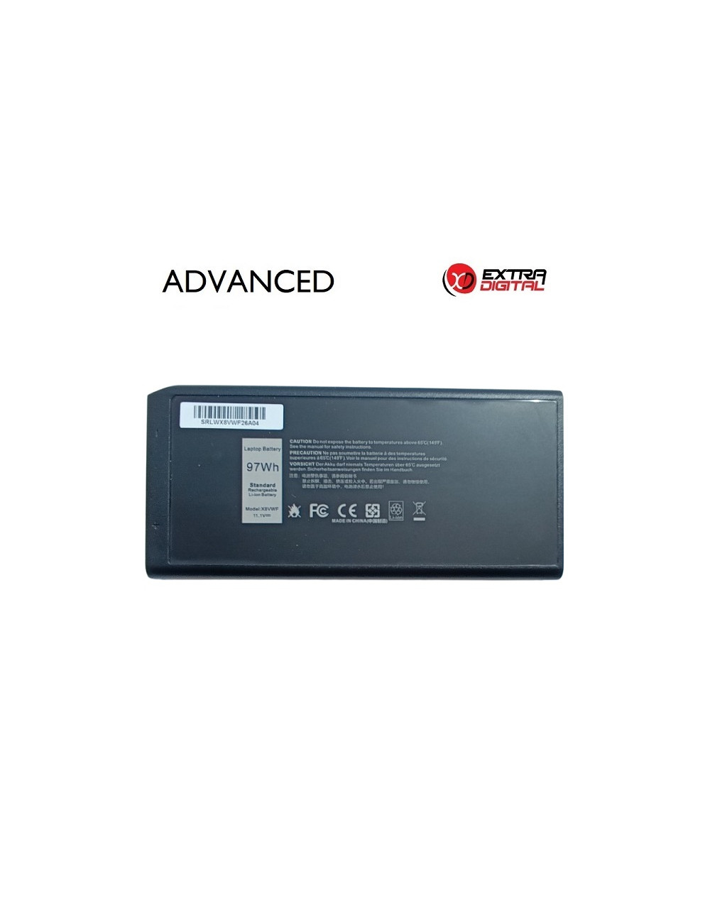 Notebook Battery DELL X8VWF, 97Wh, Extra Digital Advanced