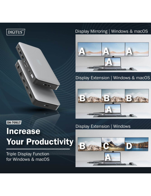 Digitus USB-C Docking Station, 11-port | DA-70917 | HDMI ports quantity 2 | Ethernet LAN