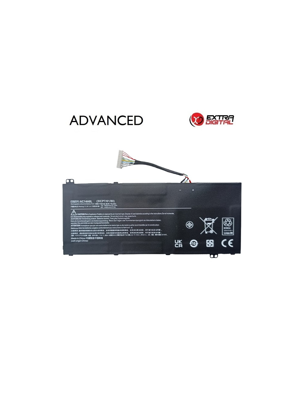 Notebook Battery ACER AC14A8L, 4605mAh, Extra Digital Advanced