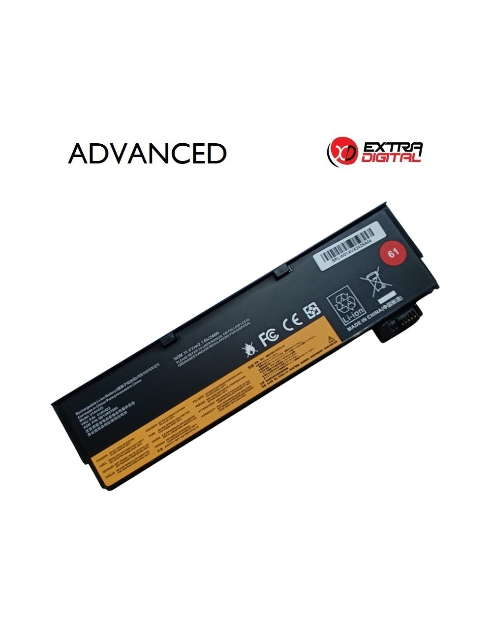 Notebook battery LENOVO 01AV423, 2100mAh, Extra Digital Advanced