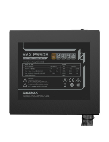 Gamemax PSU | MAX P550B | 550 W | Bronze | Non-Modular