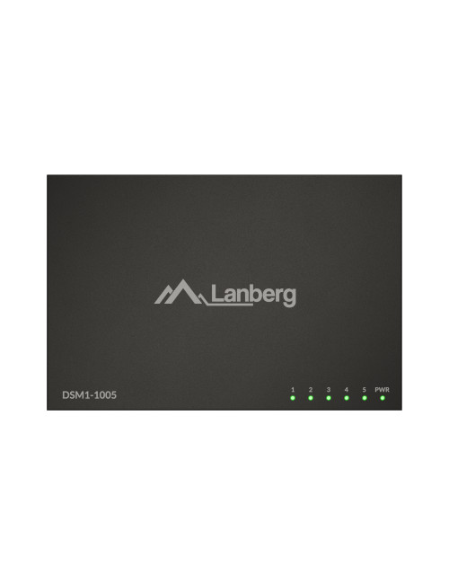 Lanberg Switch 5x1GB/s Unmanagment Gigabit Ethernet Desktop 12V metal case | DSM1-1005 | Unmanaged | Desktop