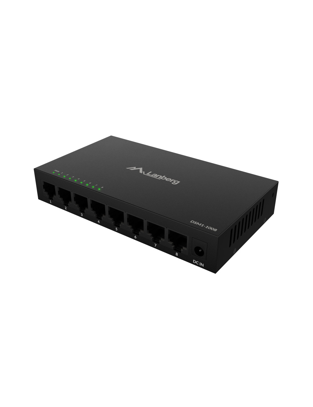 Lanberg Switch 8x1GB/s Unmanagment Gigabit Ethernet Desktop 12V metal case | DSM1-1008