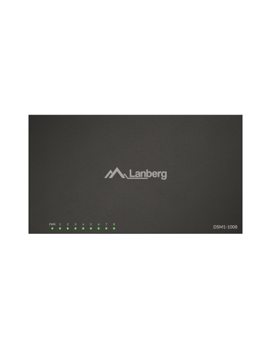 Lanberg Switch 8x1GB/s Unmanagment Gigabit Ethernet Desktop 12V metal case | DSM1-1008