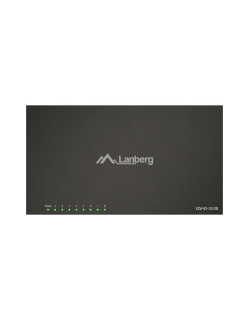 Lanberg Switch 8x1GB/s Unmanagment Gigabit Ethernet Desktop 12V metal case | DSM1-1008