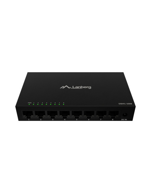Lanberg Switch 8x1GB/s Unmanagment Gigabit Ethernet Desktop 12V metal case | DSM1-1008