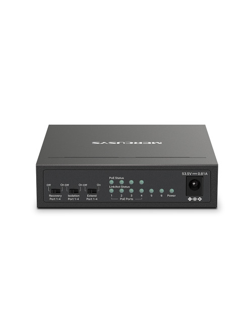 MS106LP | Mercusys 6-Port 10/100 Mbps Desktop Switch with 4-Port PoE+ | Desktop | 10/100 Mbps (RJ-45) ports quantity 6