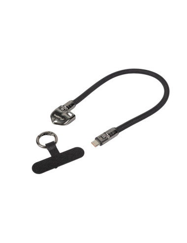 Lanberg USB-C M/M Lanyard/Keychain Cable, 0.3 m, 240 W | CA-CMCM-10LN-0003-BK