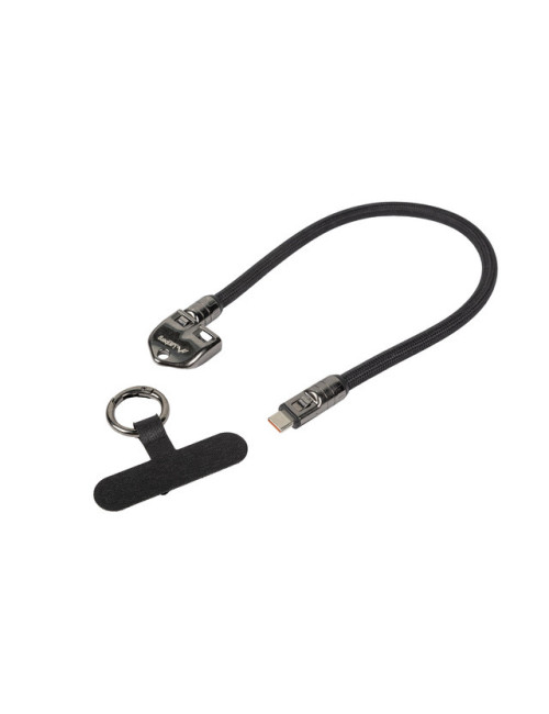 Lanberg USB-C M/M Lanyard/Keychain Cable, 0.3 m, 240 W | CA-CMCM-10LN-0003-BK