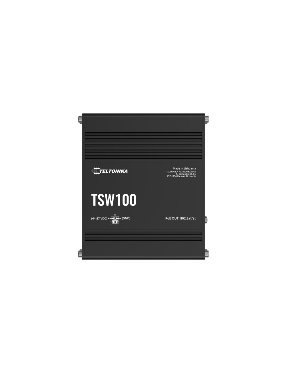 Teltonika Ethernet Switch 5x1GbE, POE af/at (TSW100010040) | TSW100 | Unmanaged | Wall-mountable