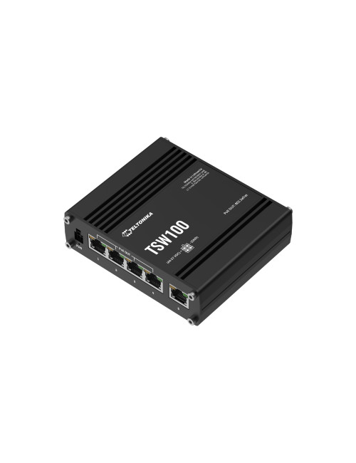 Teltonika Ethernet Switch 5x1GbE, POE af/at (TSW100010040) | TSW100 | Unmanaged | Wall-mountable