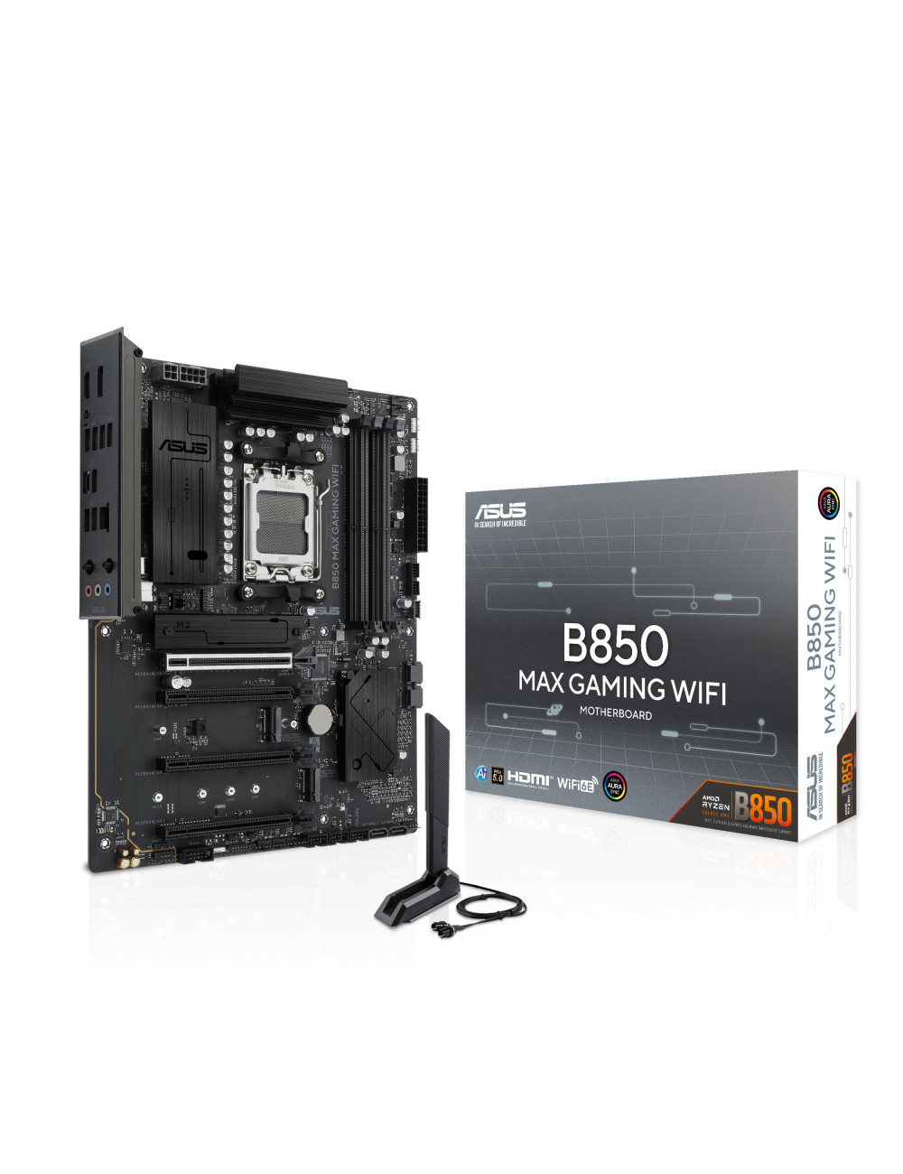 Mainboard|ASUS|AMD B850|Socket AM5|ATX|RAM DDR5-SDRAM|4xSlots|Wi-Fi Yes|Bluetooth Yes|3xNumber of M.2 (M) slots|B850MAXGAMINGWIF