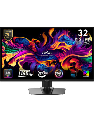 Monitor|MSI|31.5 "|3840 x 2160 pixels|4K Ultra HD|Native aspect ratio 16:9|QD-OLED|Flat|MAG322UPQD-OLEDE16