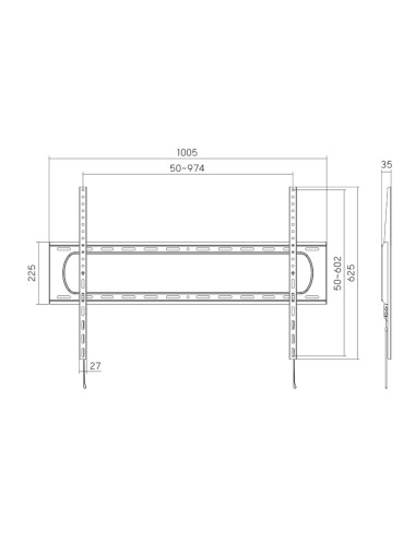 Sunne Wall mount | 60-120-LP Heavy-duty Fixed TV Wall Mount | 60-120 " | Maximum weight (capacity) 120 kg