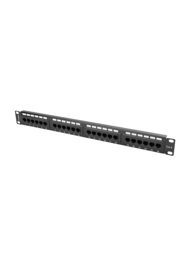 Lanberg | Patch Panel 24 port 1U 19" CAT.6 UTP | PPU6-1024-B | Black